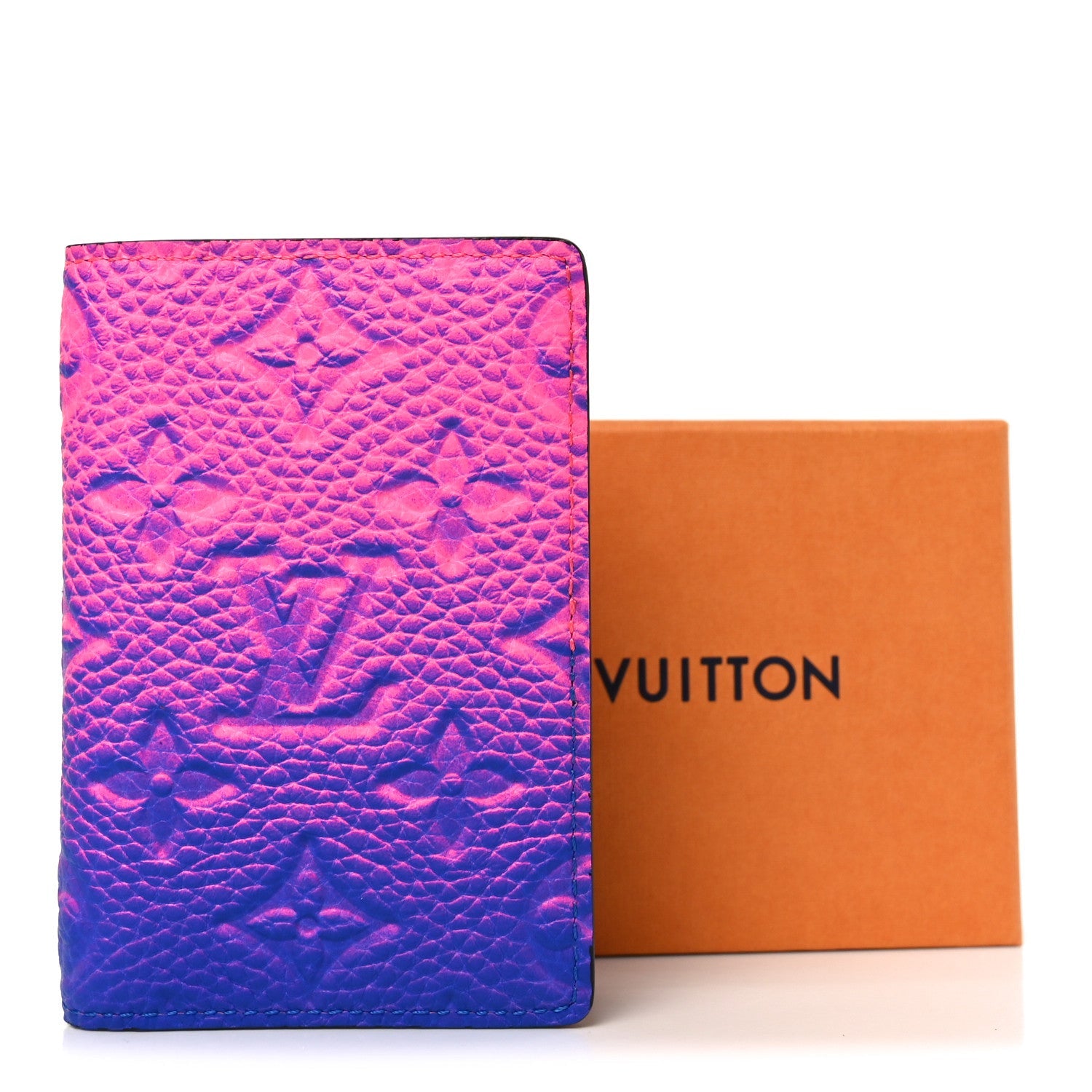 Louis Vuitton Taurillon Illusion Pocket Organizer Bleu Rose