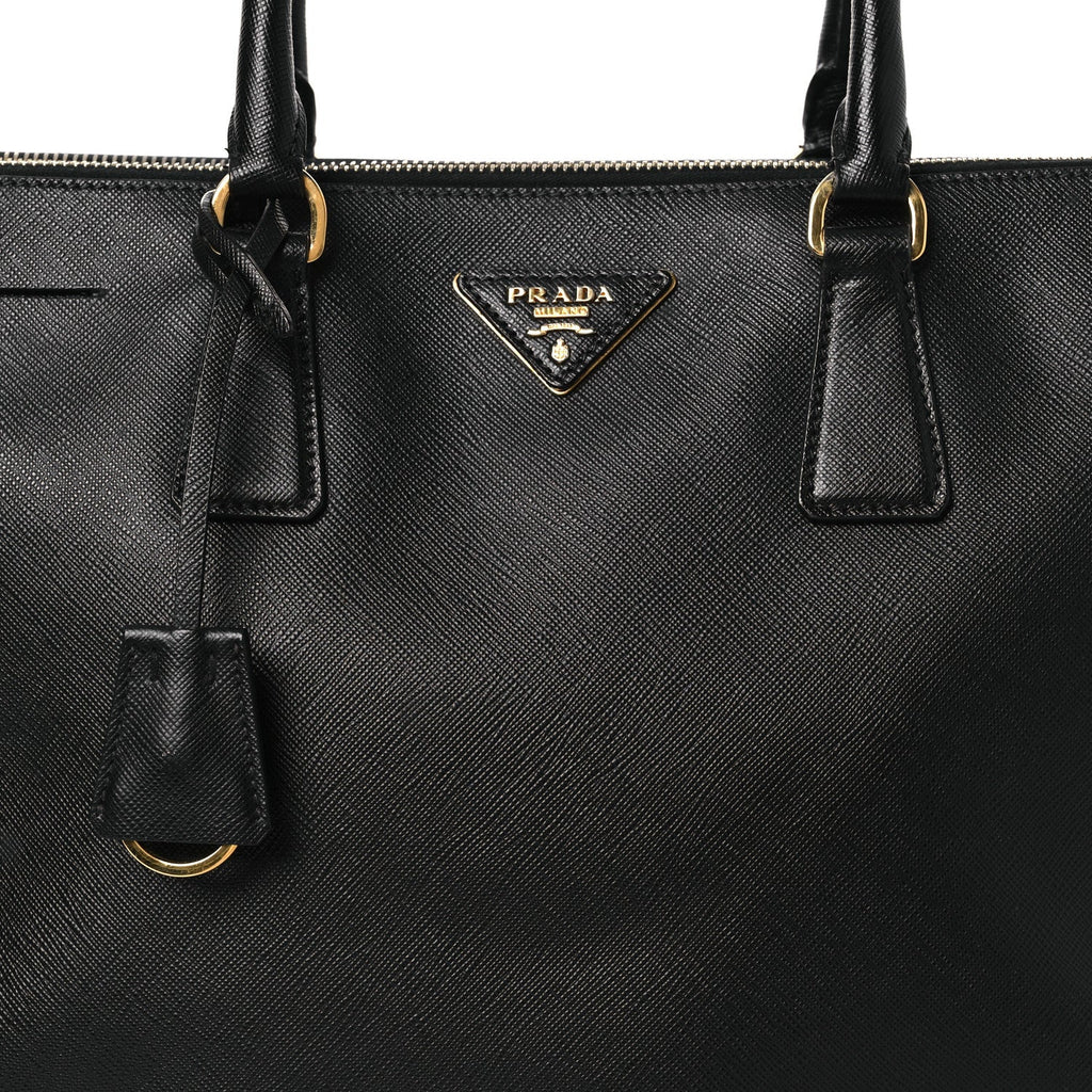 Prada Saffiano Large Galleria Double Zip Tote Black