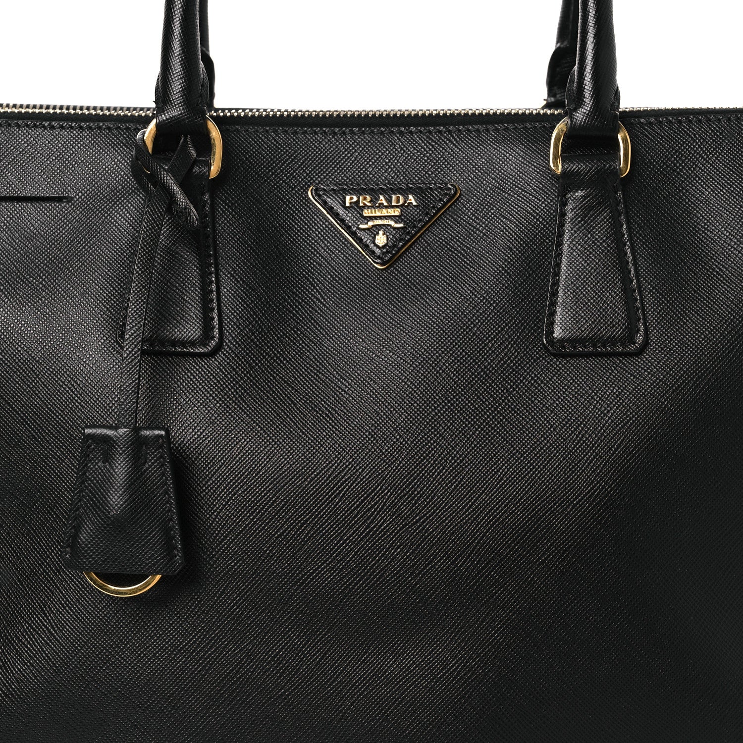 Prada Saffiano Large Galleria Double Zip Tote Black
