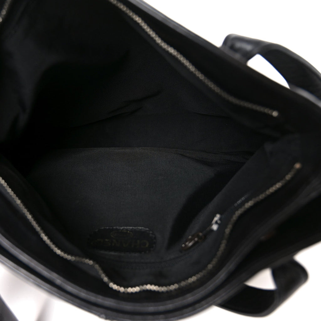 Chanel Lambskin CC Stitched Tote Black