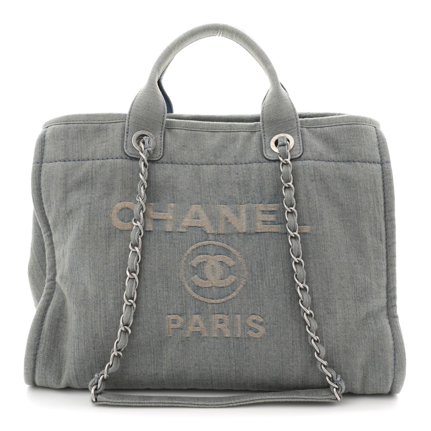 Chanel Denim Medium Deauville Tote Light Blue
