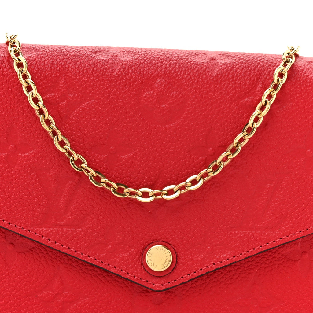 Louis Vuitton Empreinte Pochette Felicie Chain Wallet Scarlet