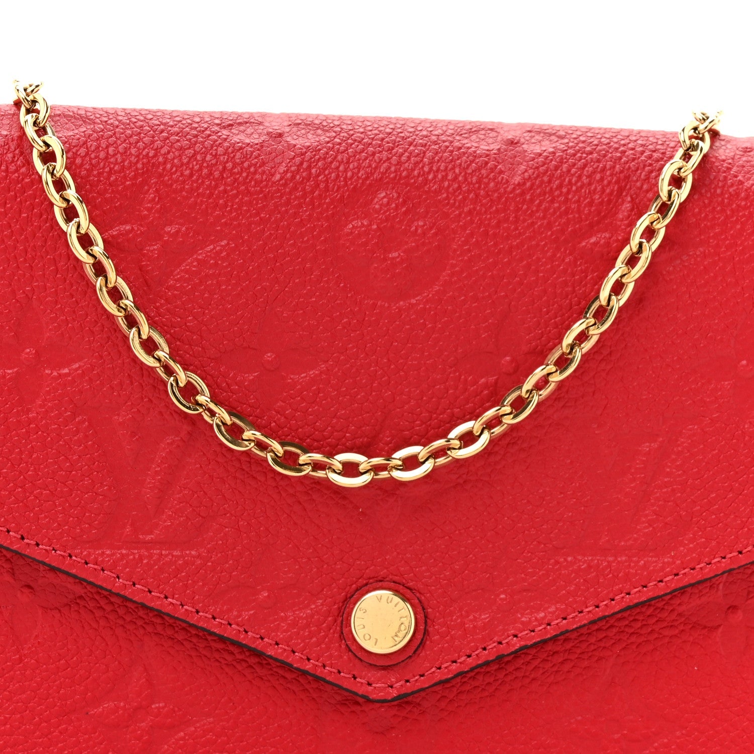 Louis Vuitton Empreinte Pochette Felicie Chain Wallet Scarlet