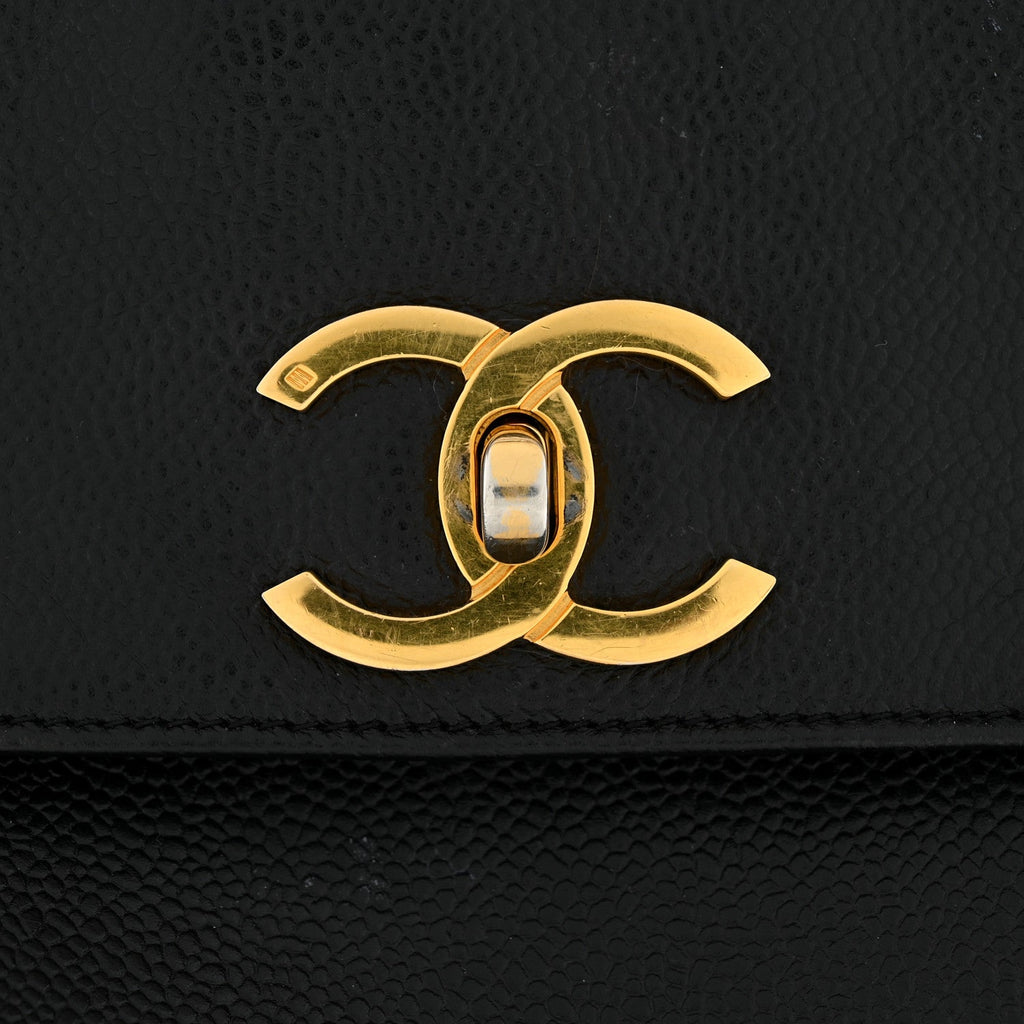 Chanel Caviar CC Flap Shoulder Bag Black