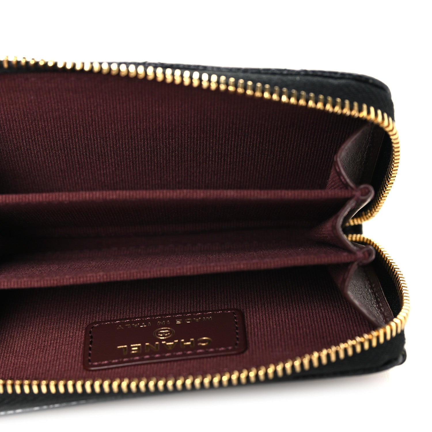 Caviar Quilted Zip Coin Purse Black
