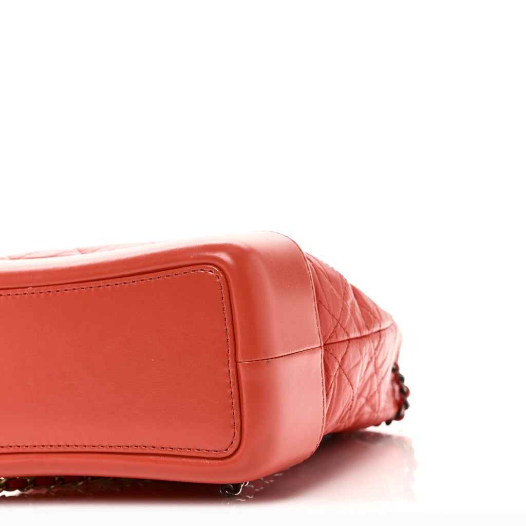 Chanel Aged Calfskin Quilted Small Gabrielle Backpack Orange