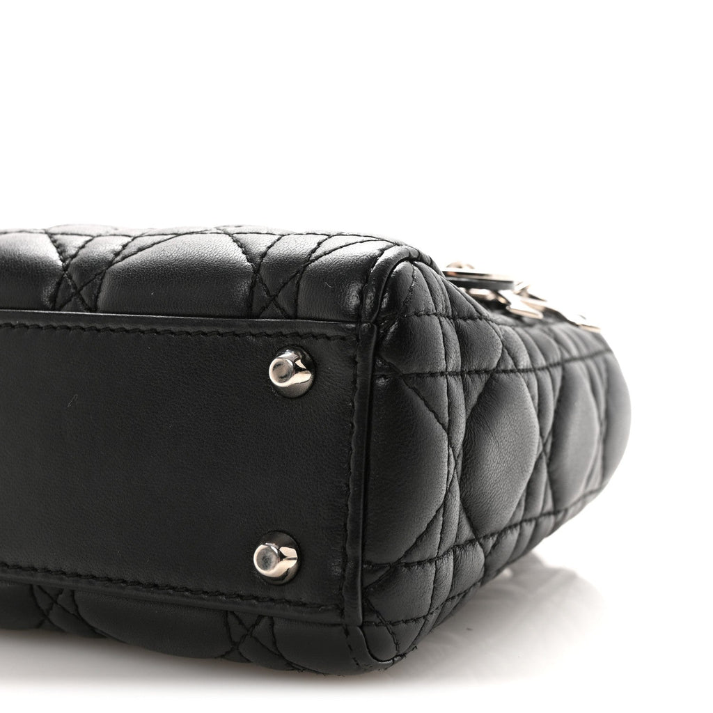 Christian Dior Lambskin Cannage Mini Lady Dior Black