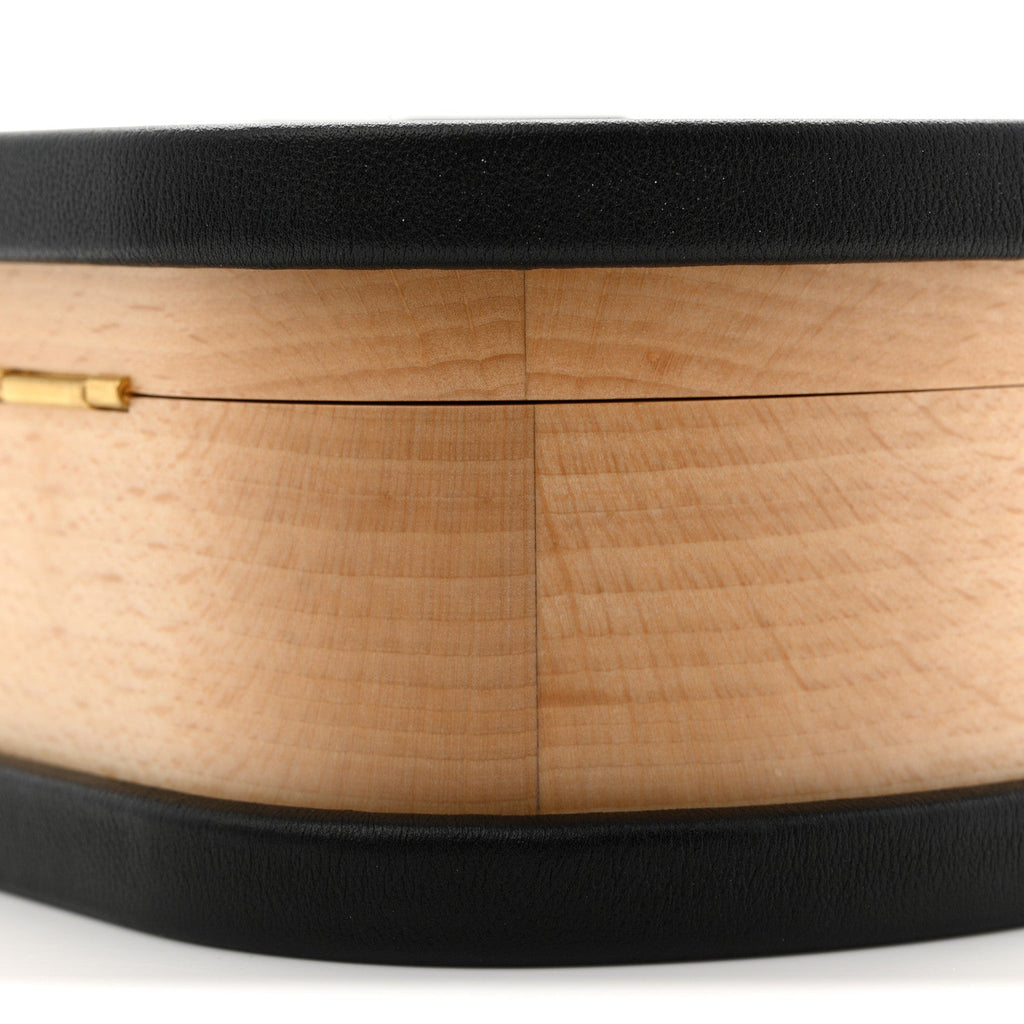 Chanel Beech Wood Lambskin Round CC Vanity Case Black