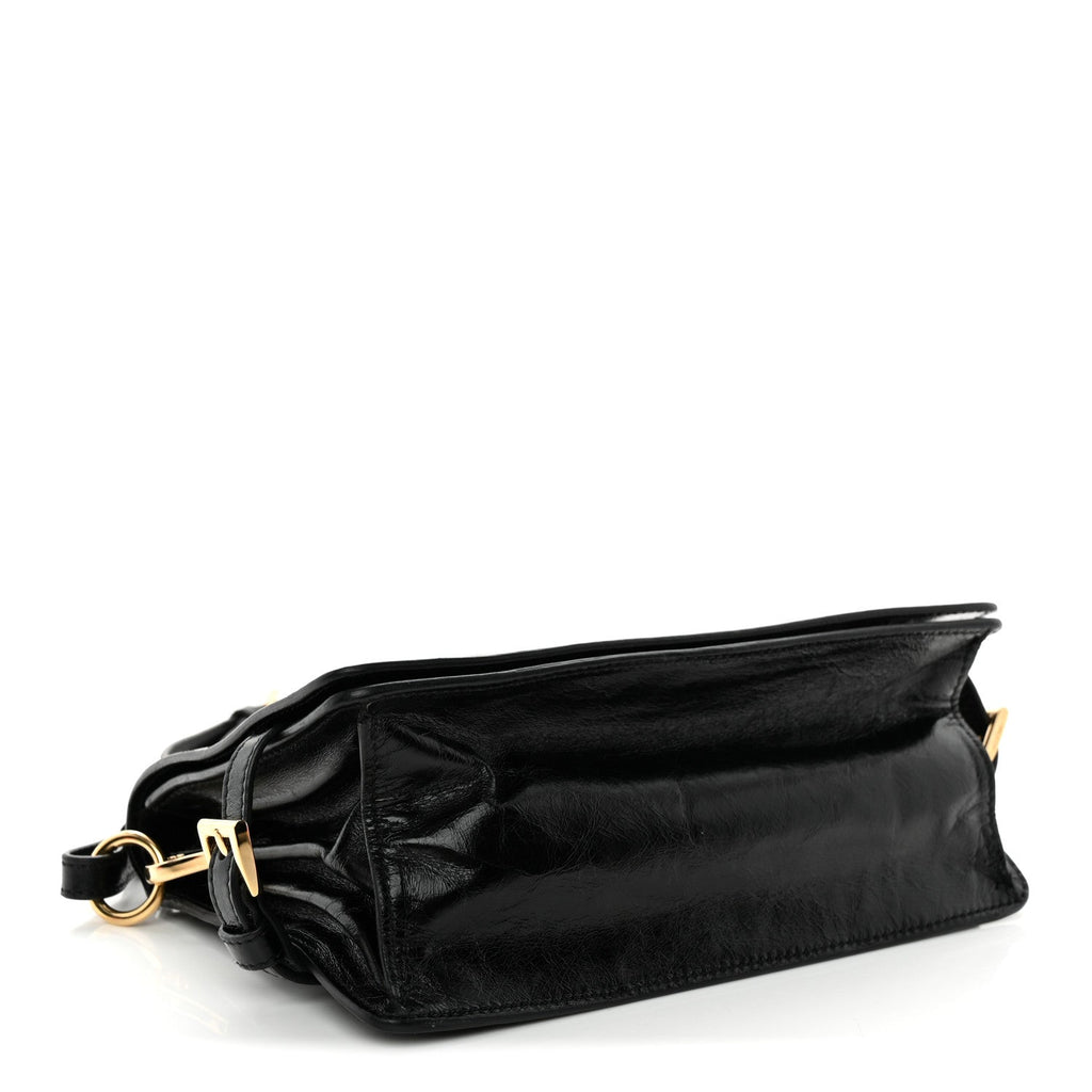 Prada Soft Lux Calfskin Triangle Mini Shoulder Bag Black
