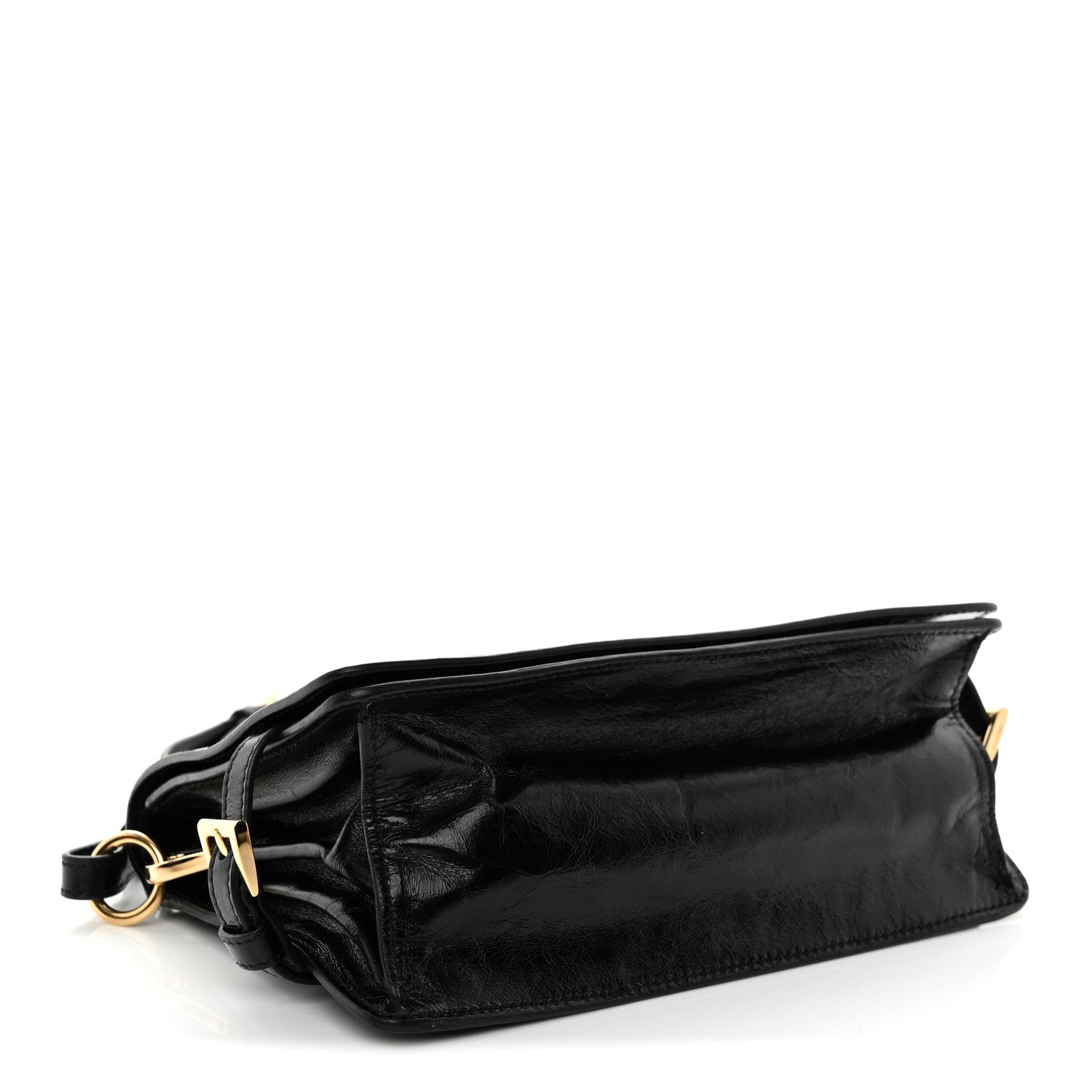 Prada Soft Lux Calfskin Triangle Mini Shoulder Bag Black