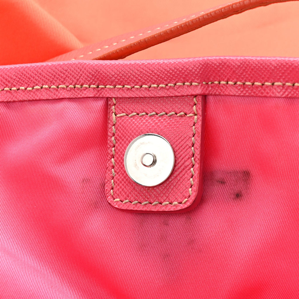 Prada Tessuto Nylon Saffiano Tote Papaya Ibisco