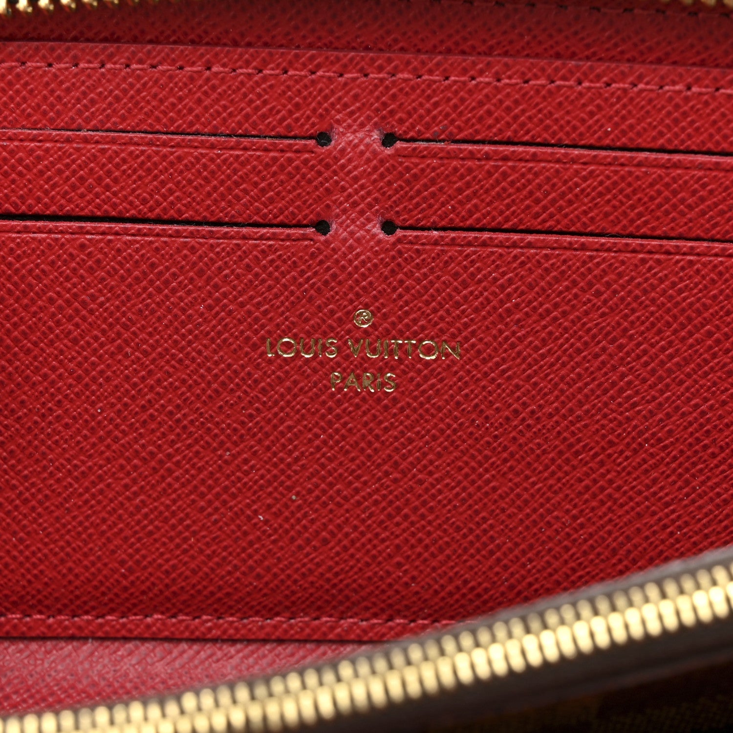 Louis Vuitton Damier Ebene Clemence Wallet Cherry