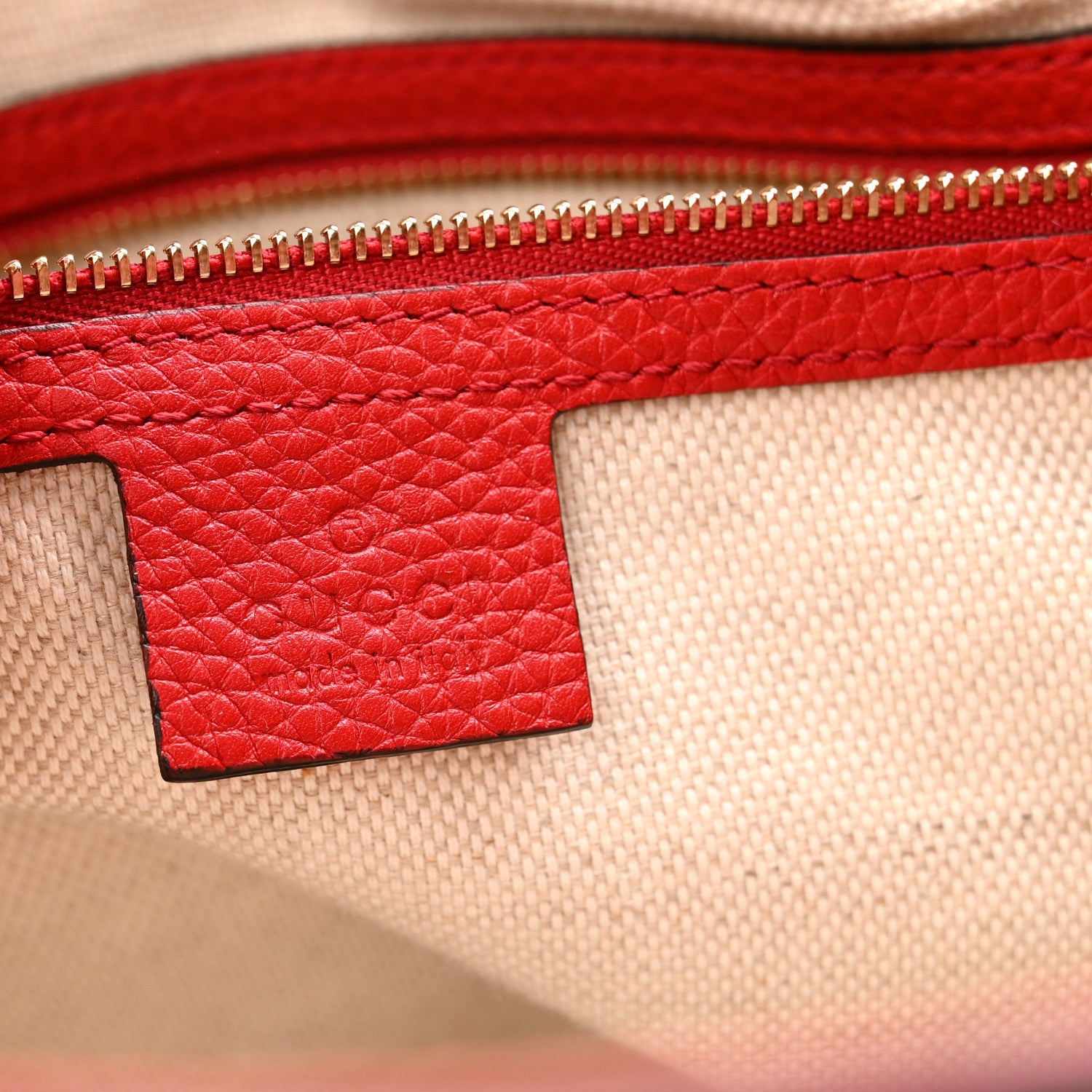 Gucci Cellarius Calfskin Medium Soho Chain Shoulder Bag Vibrant Red