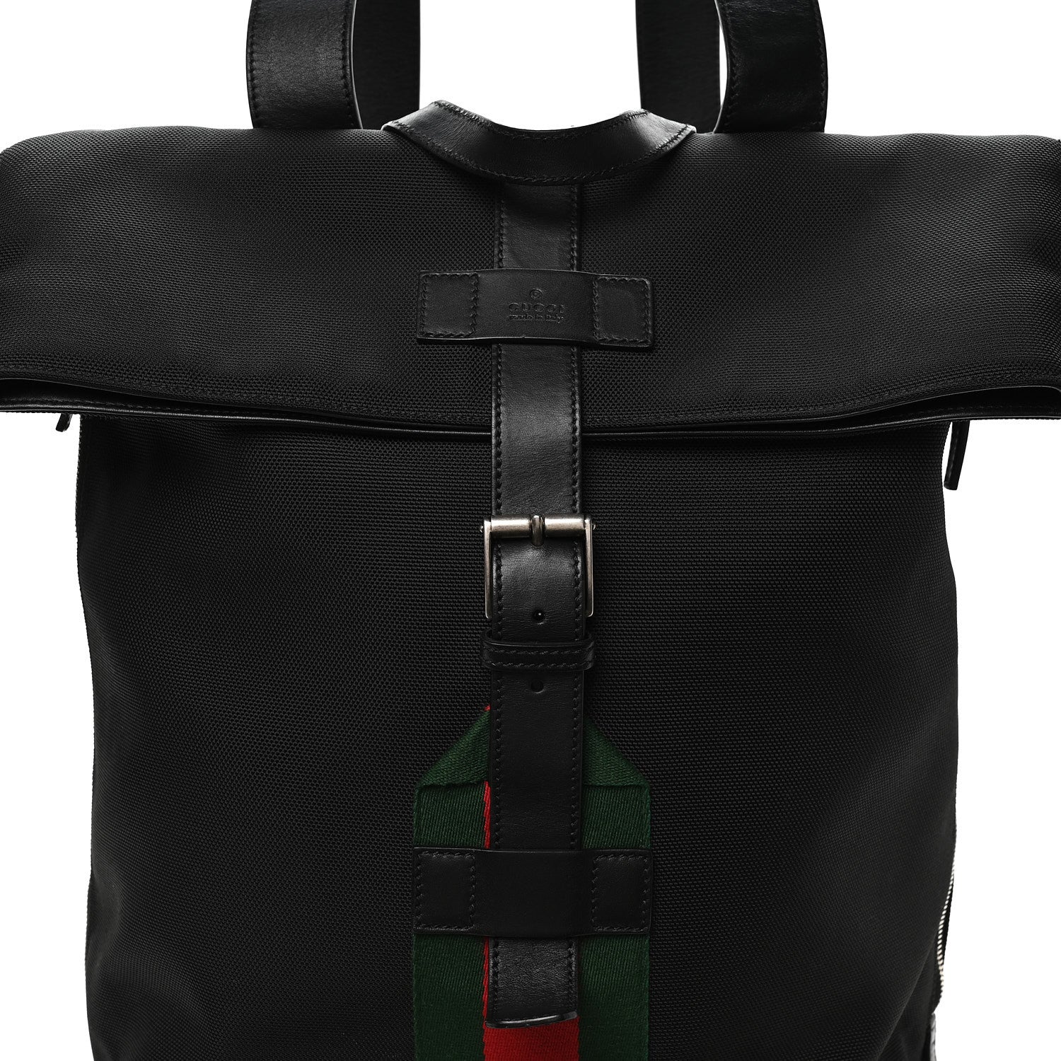 Gucci Techno Canvas Web Single Buckle Backpack Black