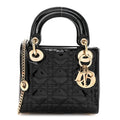 Christian Dior Patent Cannage Mini Lady Dior Black