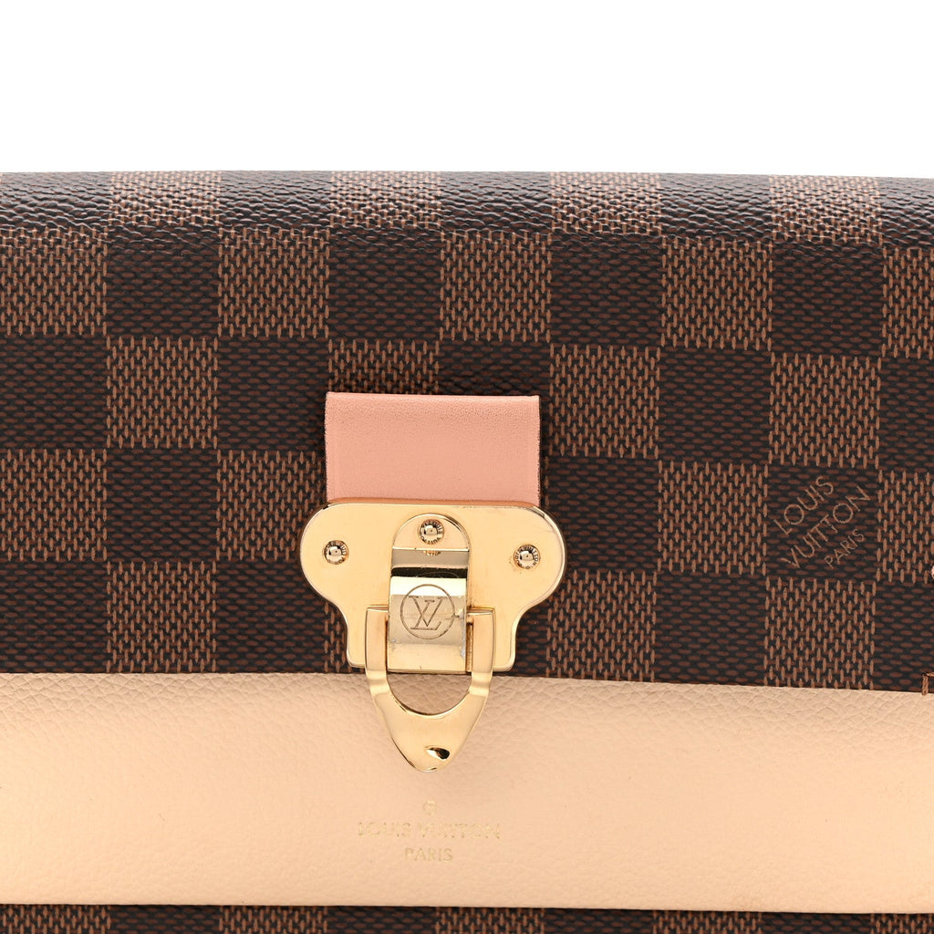Louis Vuitton Damier Ebene Vavin Chain Wallet Creme