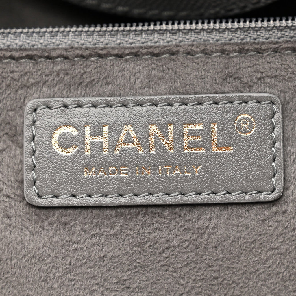 Chanel Caviar Studded Medium Deauville Tote Grey