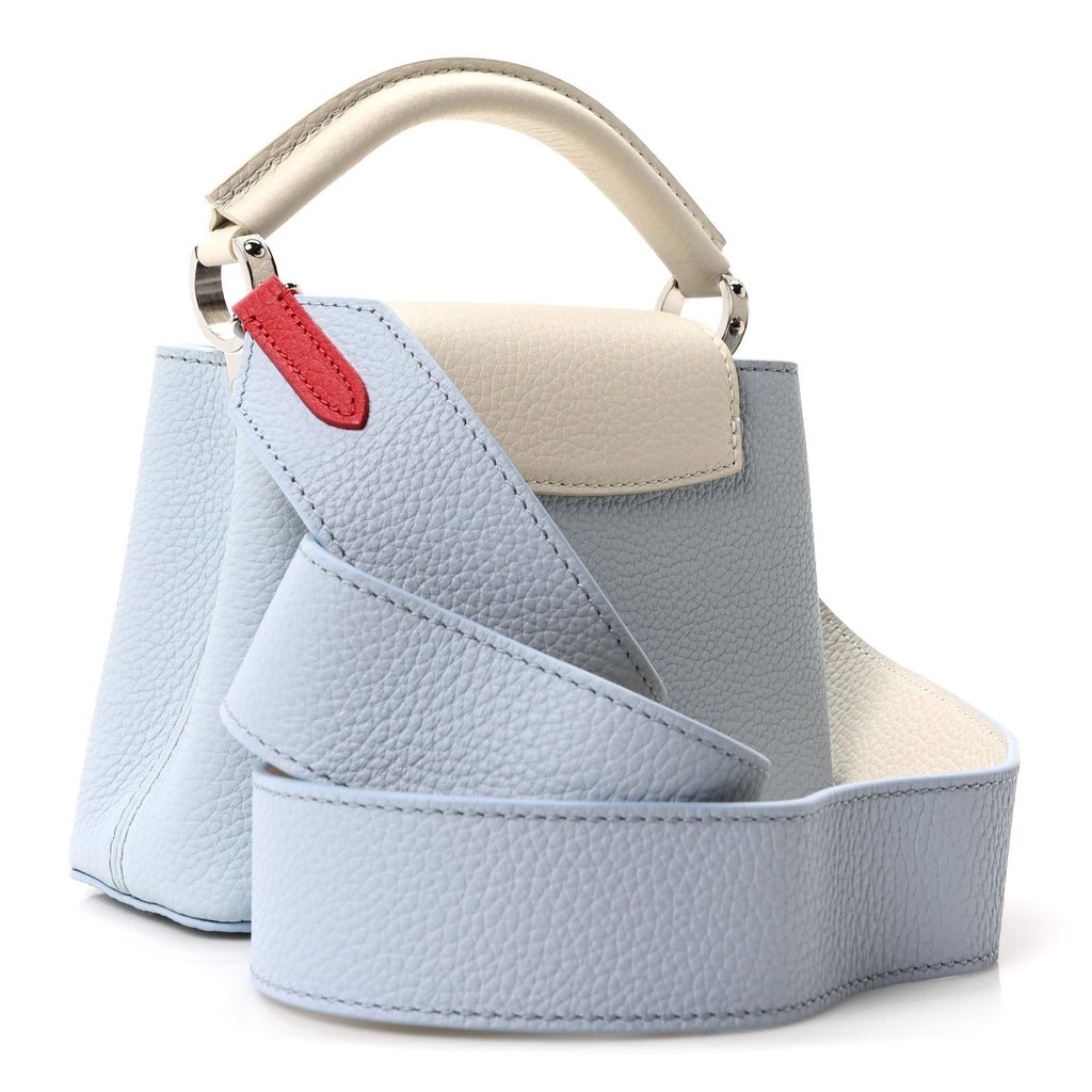 Louis Vuitton Taurillon Capucines Mini Light Blue White Red
