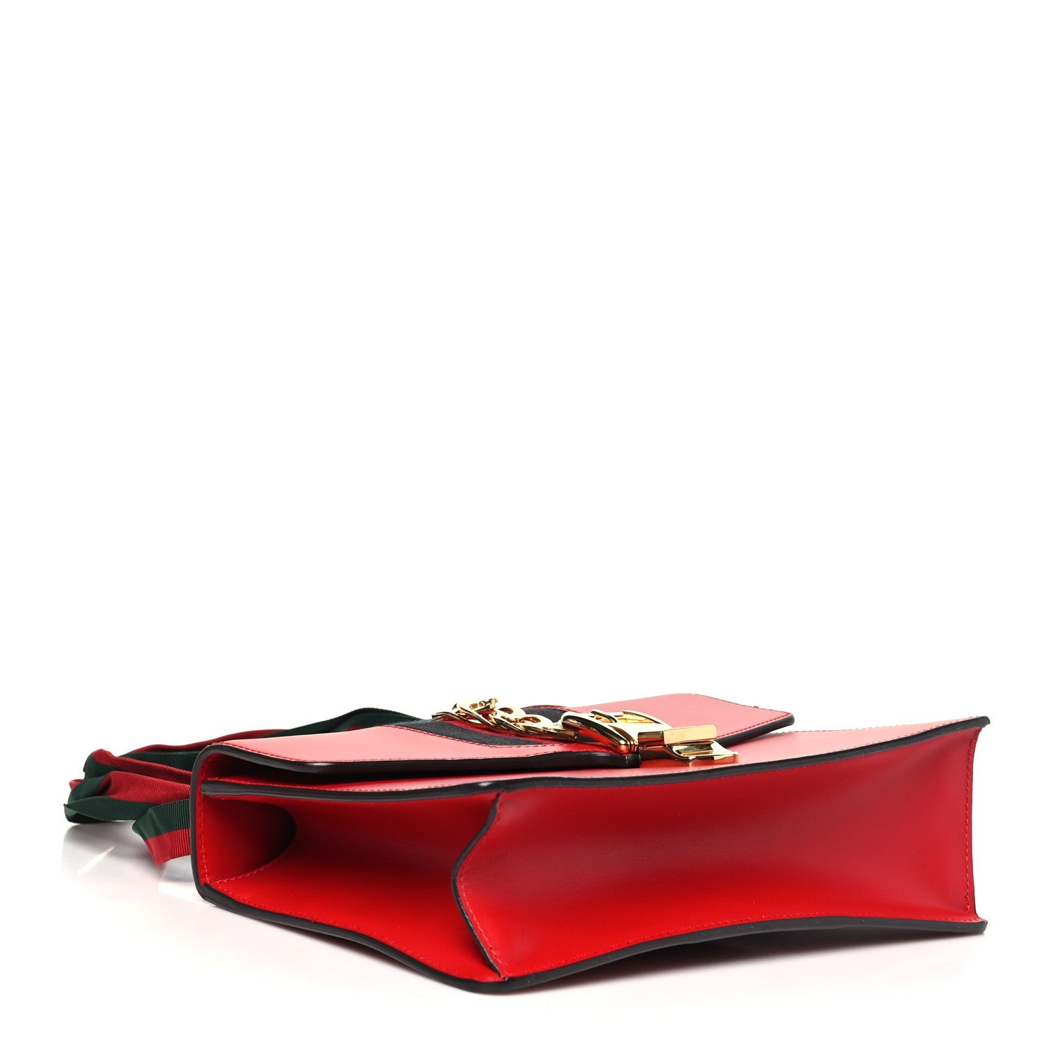 Gucci Calfskin Small Sylvie Shoulder Bag Hibiscus Red