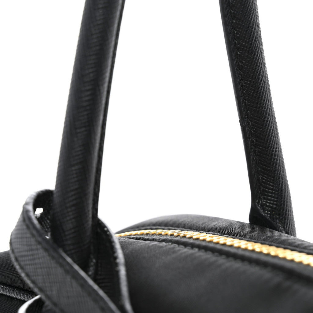 Prada Re-Nylon Saffiano Medium Re-Edition 1978 Two Handle Bag Black