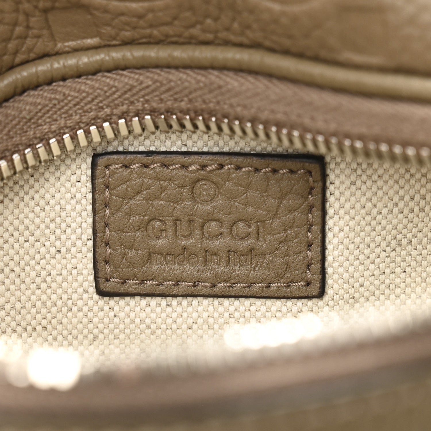 Gucci Piuma Calfskin Jumbo GG Embossed Small Belt Bag Good Taupe