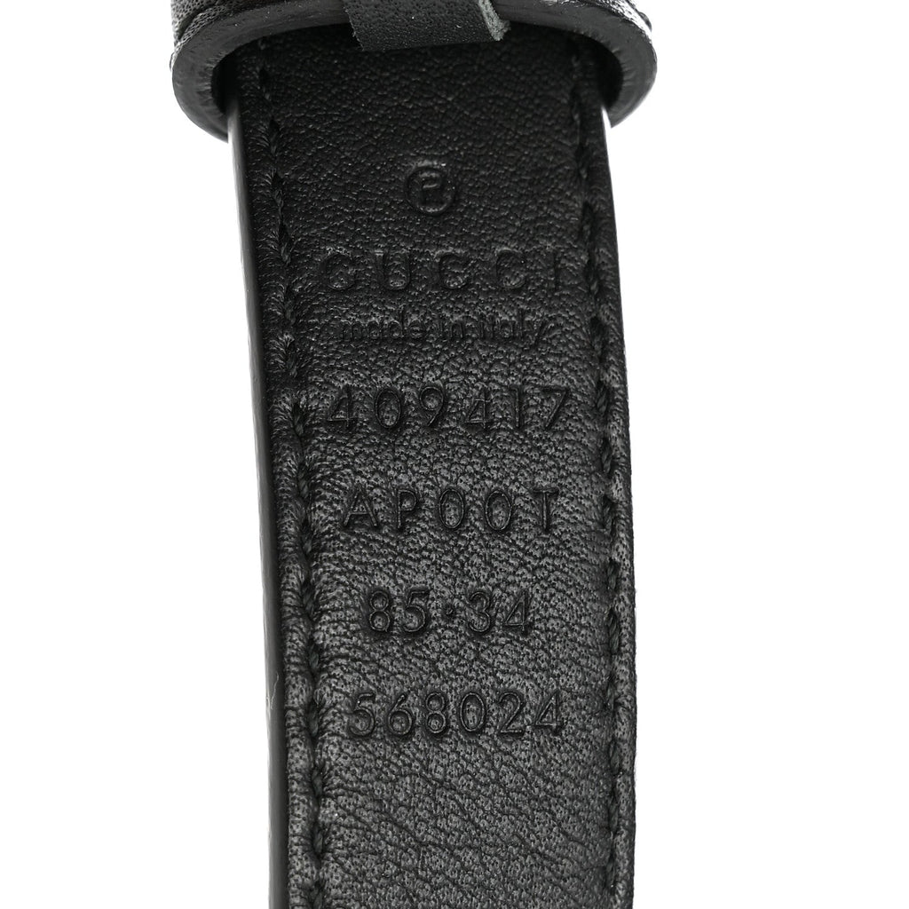 Gucci Calfskin Double G 20mm Belt 85 34 Black