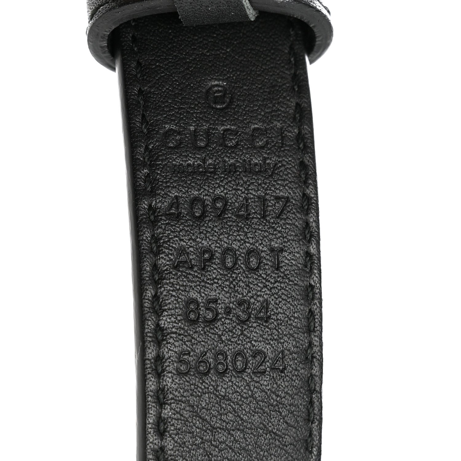 Gucci Calfskin Double G 20mm Belt 85 34 Black