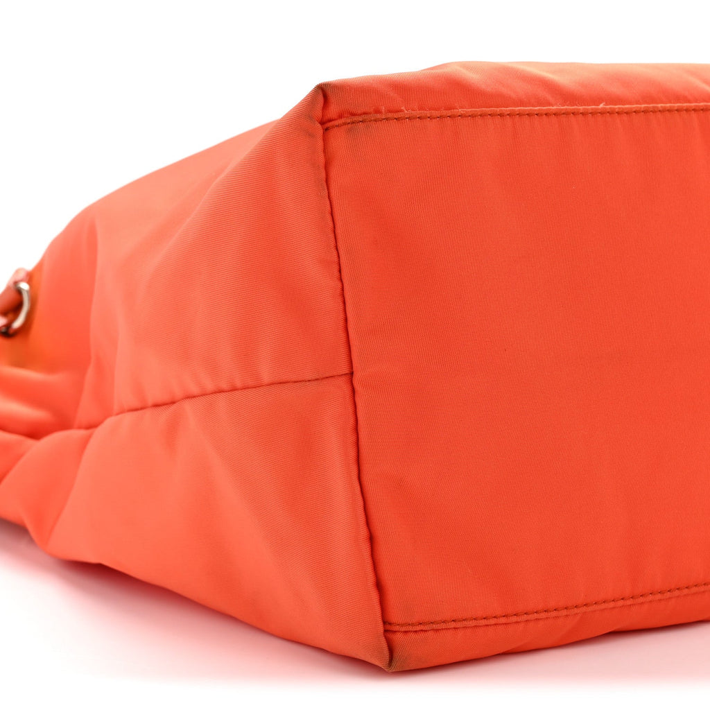 Prada Tessuto Nylon Saffiano Tote Papaya Ibisco