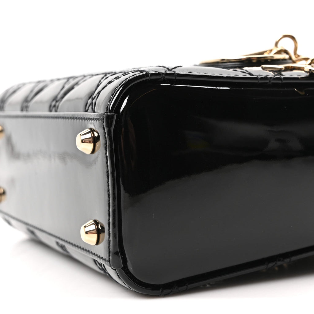 Christian Dior Patent Cannage Mini Lady Dior Black