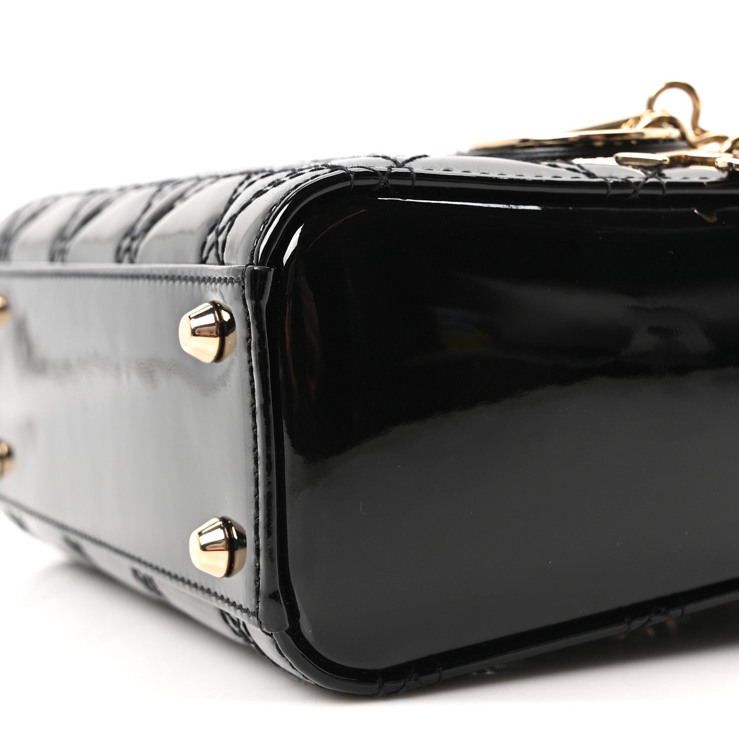 Christian Dior Patent Cannage Mini Lady Dior Black