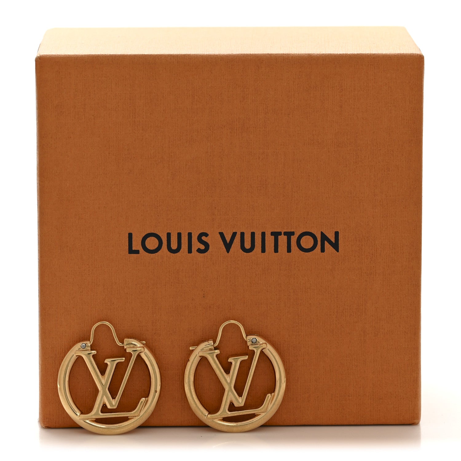 Louis Vuitton Metal Small Louise Hoop Earrings Gold