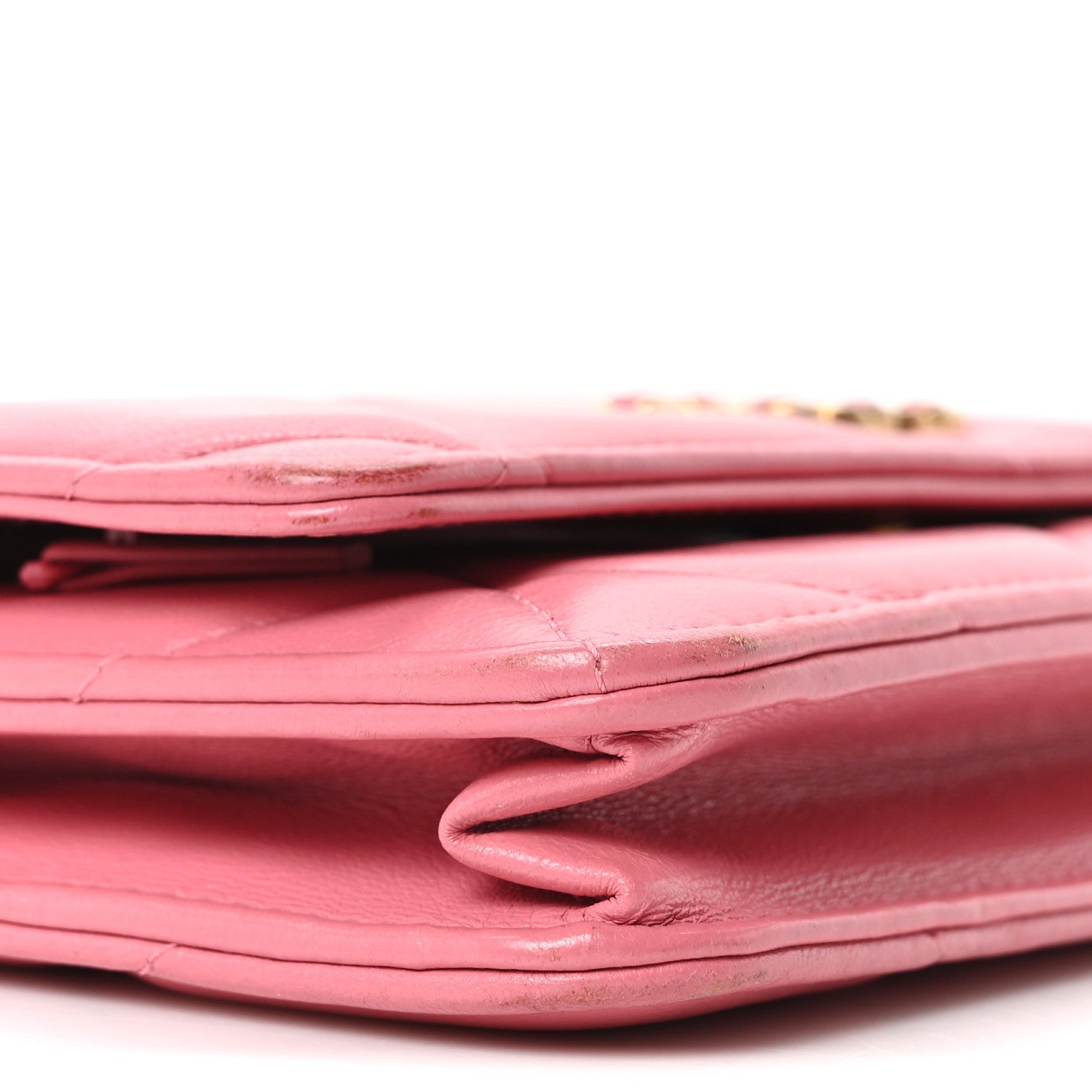 Chanel Lambskin Quilted Chanel 19 Wallet On Chain WOC Pink