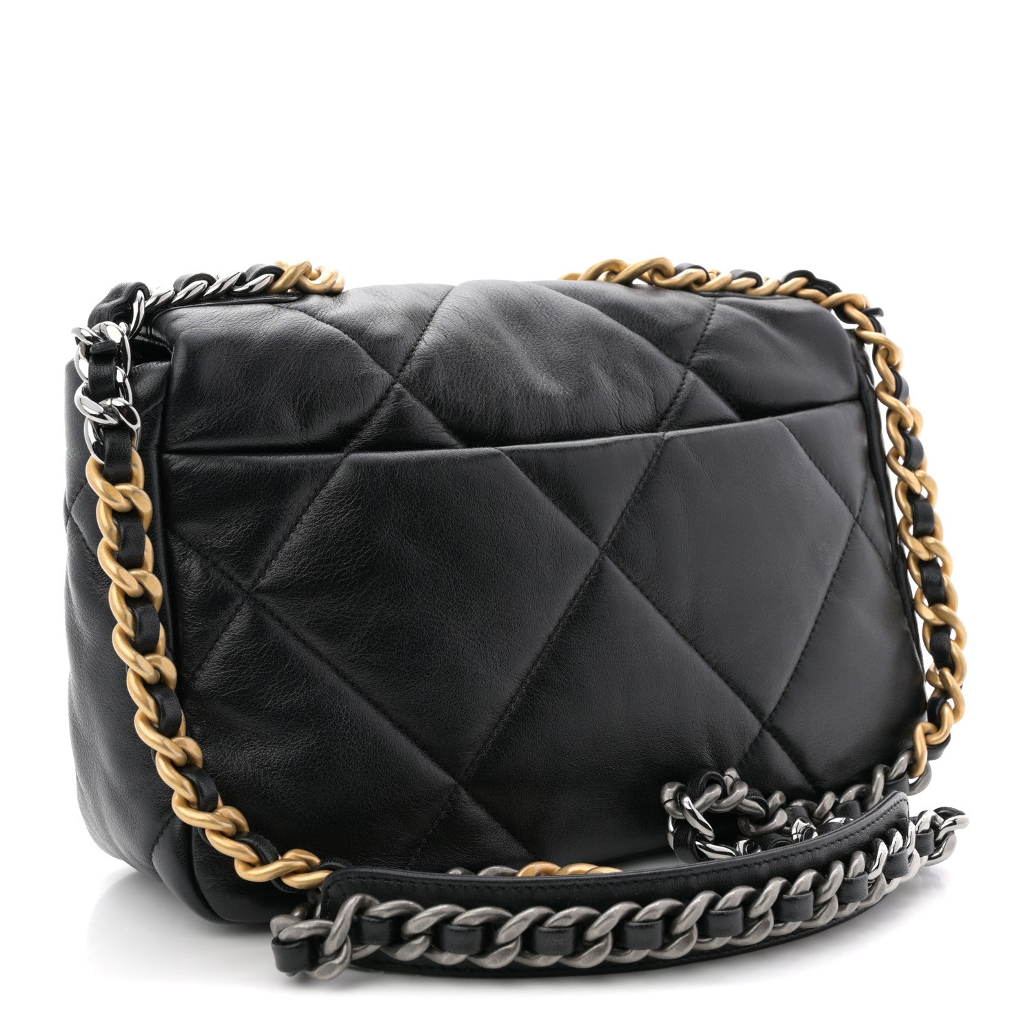 Chanel Lambskin Quilted Medium Chanel 19 Flap Black