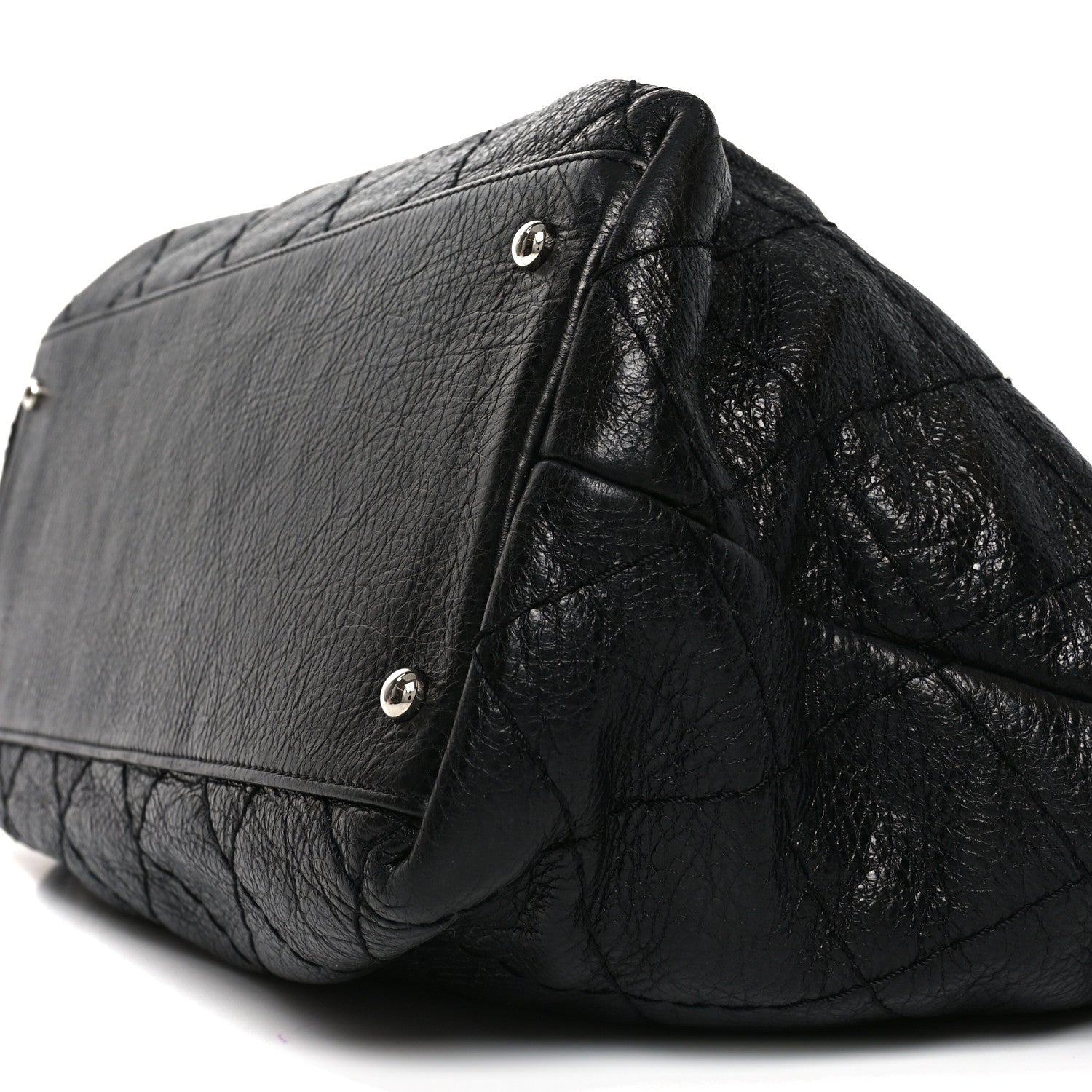 Chanel Glazed Calfskin Large On The Road Tote Black