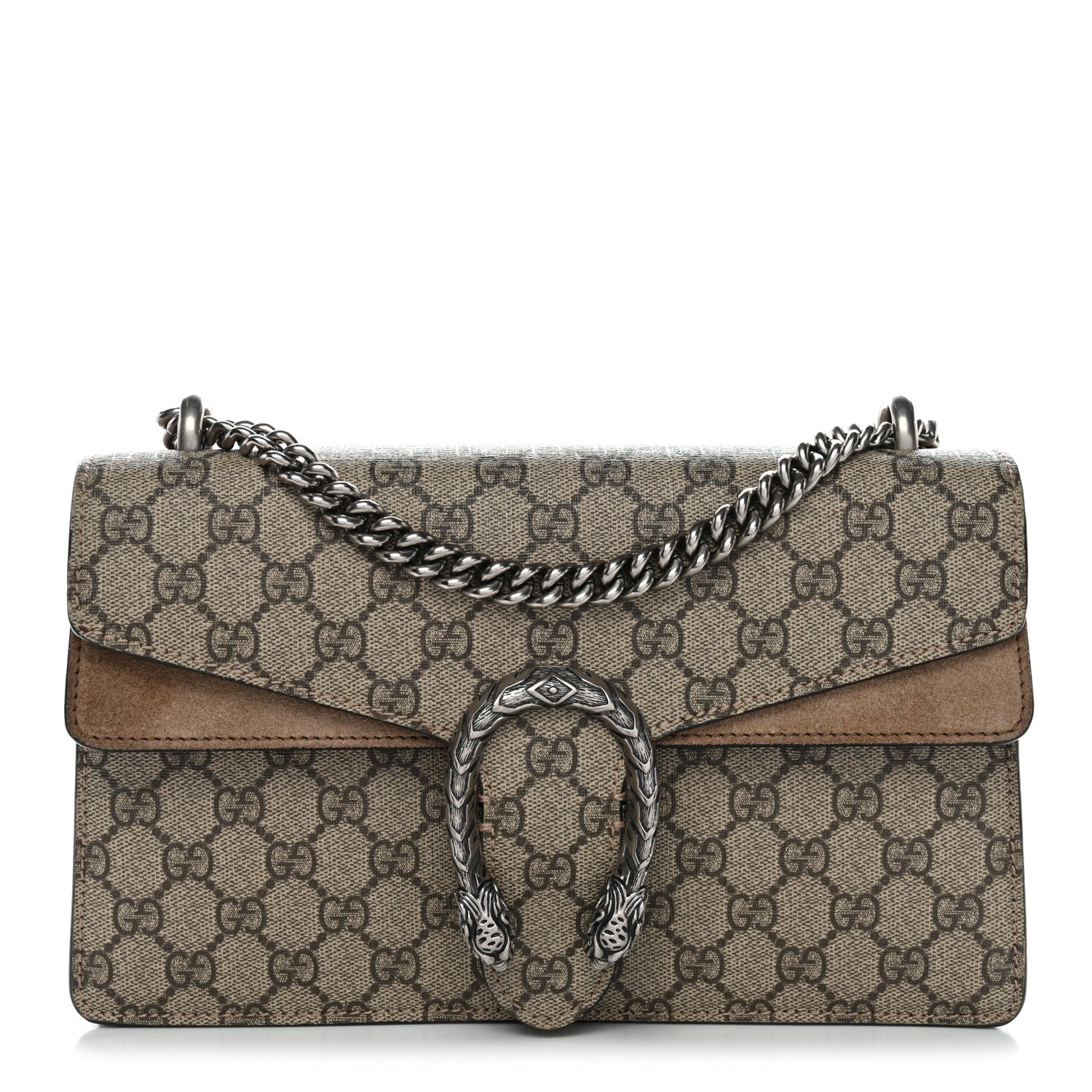 Gucci GG Supreme Monogram Small Dionysus Shoulder Bag Taupe