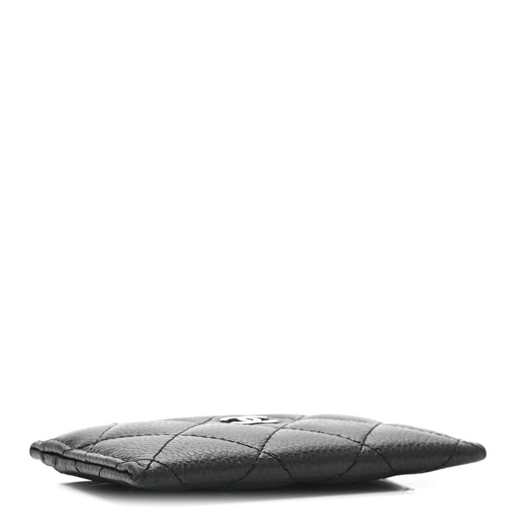 Caviar Quilted Card Holder Black