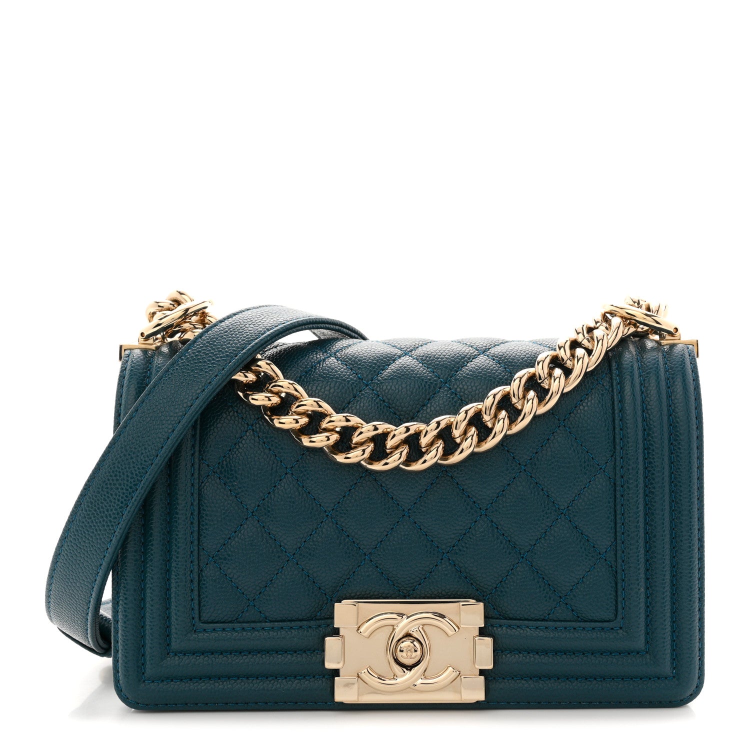 Chanel Caviar Quilted Small Boy Flap Dark Blue