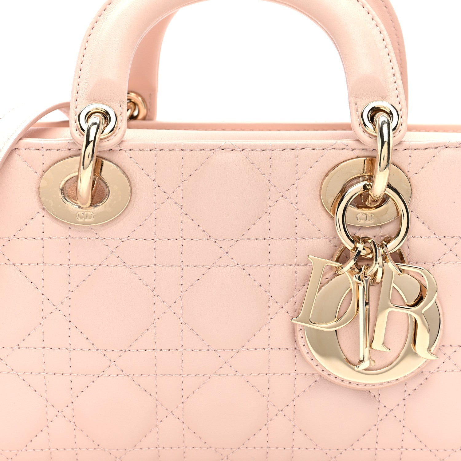 Christian Dior Lambskin Cannage Medium Lady D-Joy Powder Pink