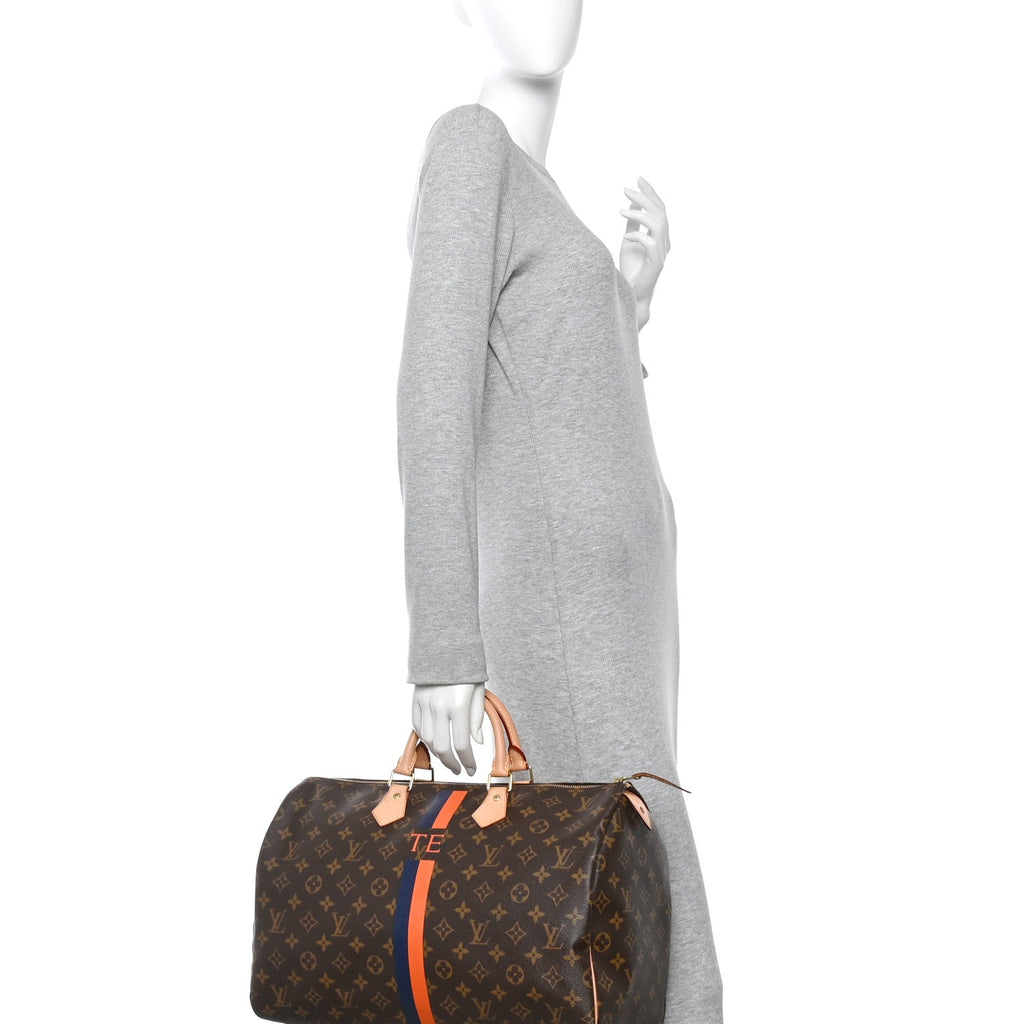 Louis Vuitton Monogram My LV Heritage Speedy 40 Orange Navy