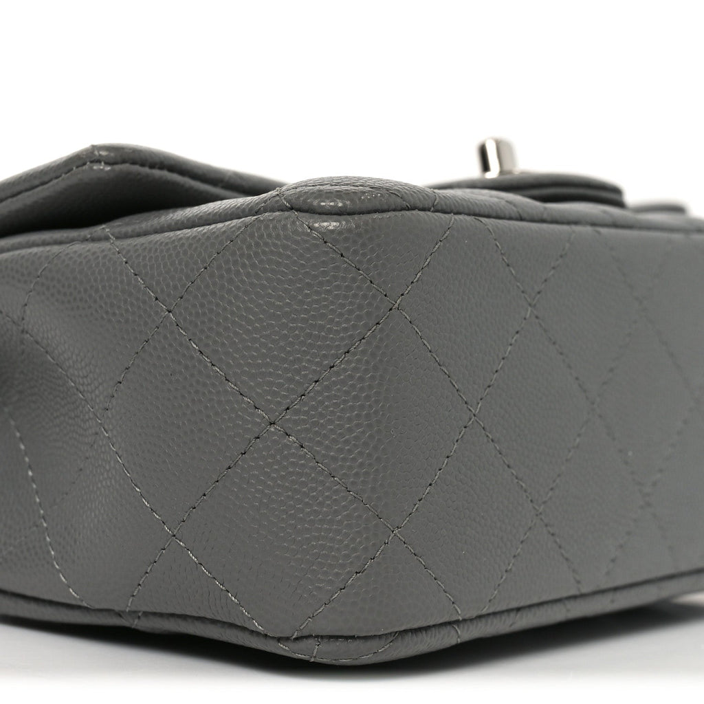 Chanel Caviar Quilted Mini Rectangular Flap Grey