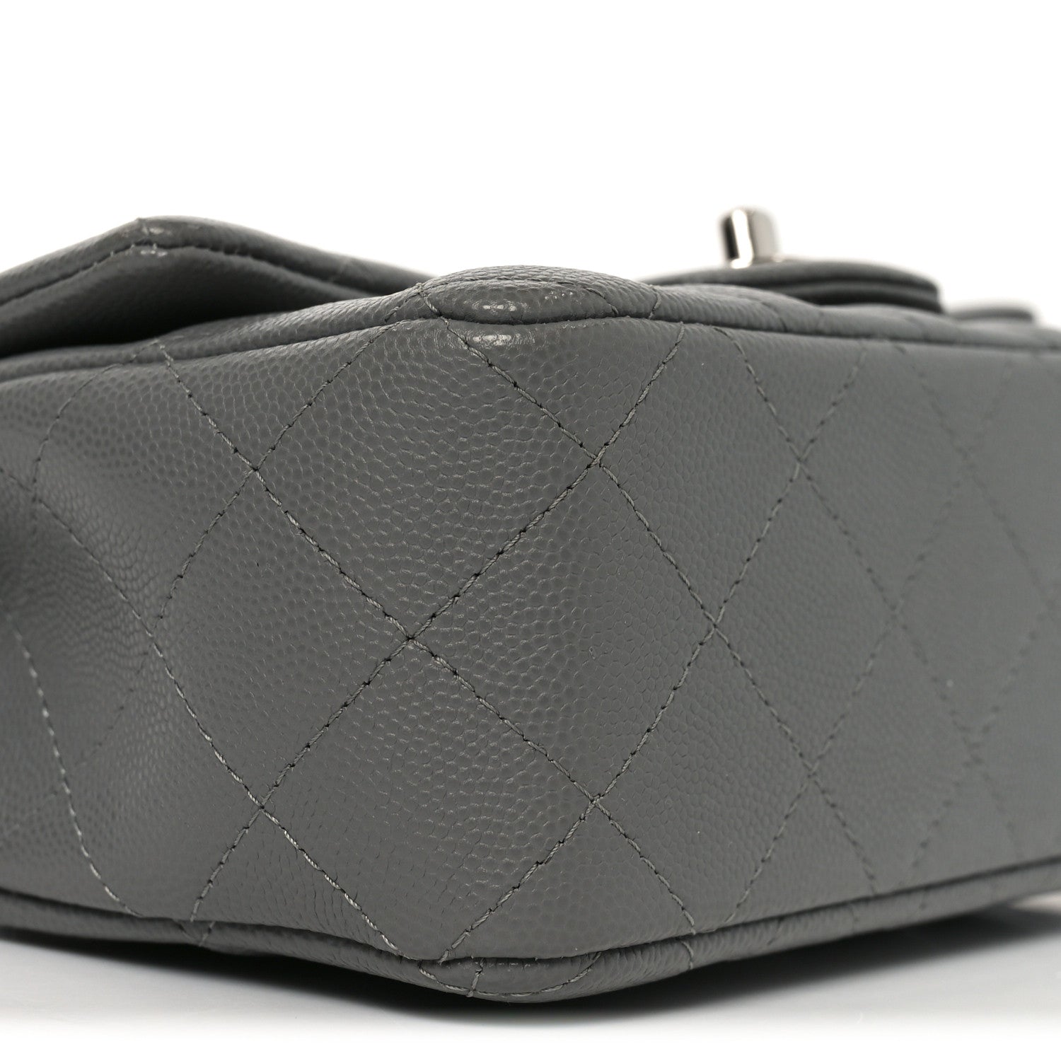 Chanel Caviar Quilted Mini Rectangular Flap Grey