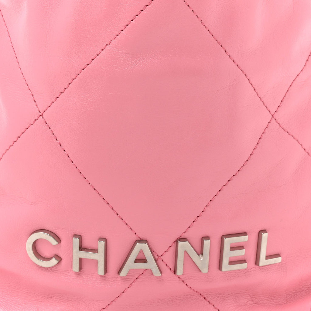 Chanel Shiny Calfskin Quilted Mini Chanel 22 Pink