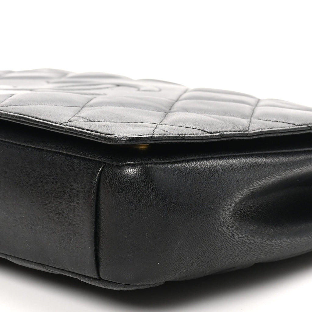 Chanel Lambskin Quilted Large Diamond CC Flap Black