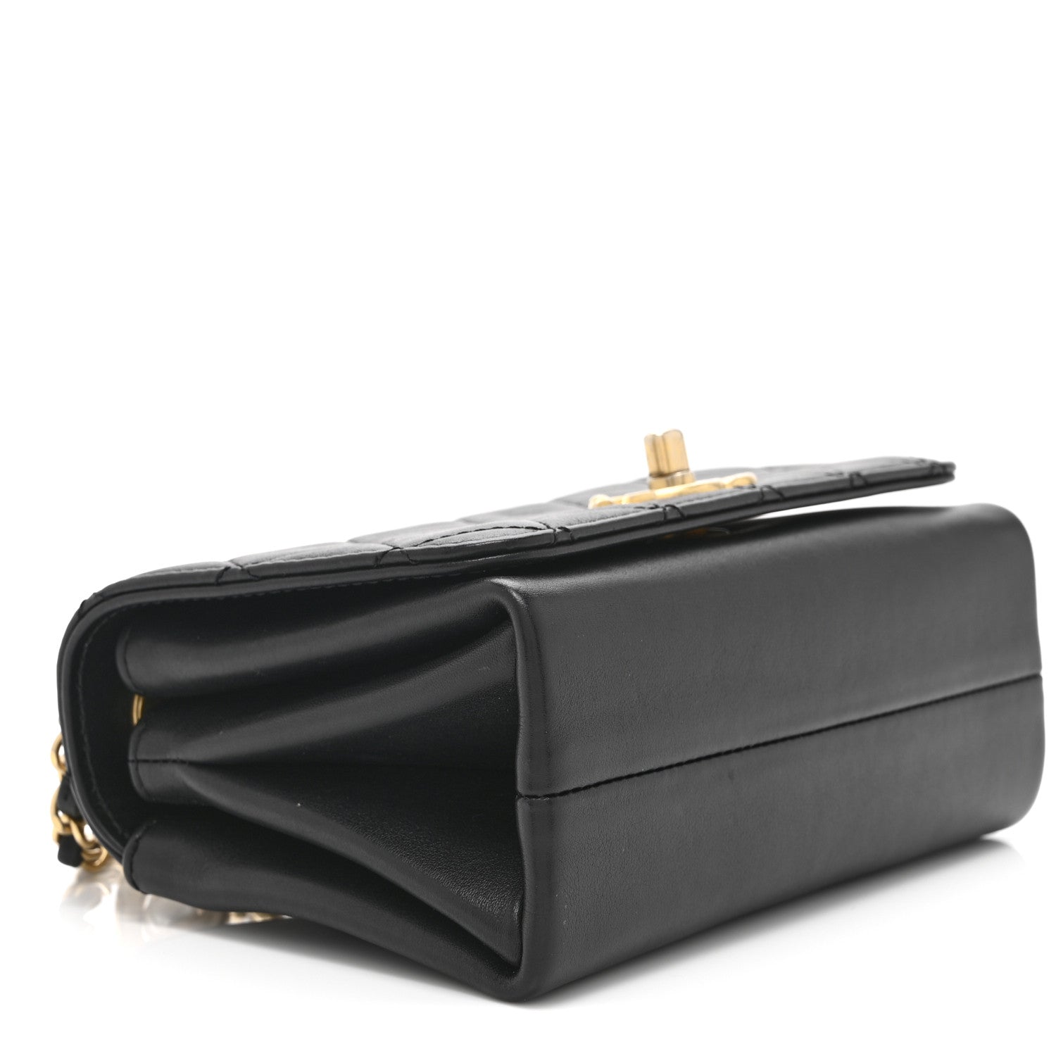 Chanel Calfskin Quilted Pearl Jewel Chain Flap Black