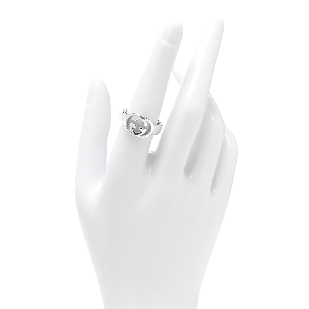 Gucci Sterling Silver Interlocking G Ring 53 6.25