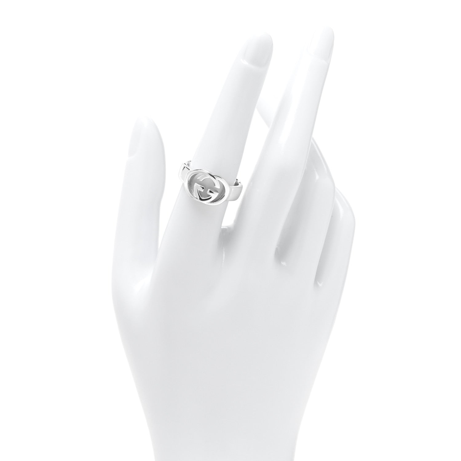 Gucci Sterling Silver Interlocking G Ring 53 6.25