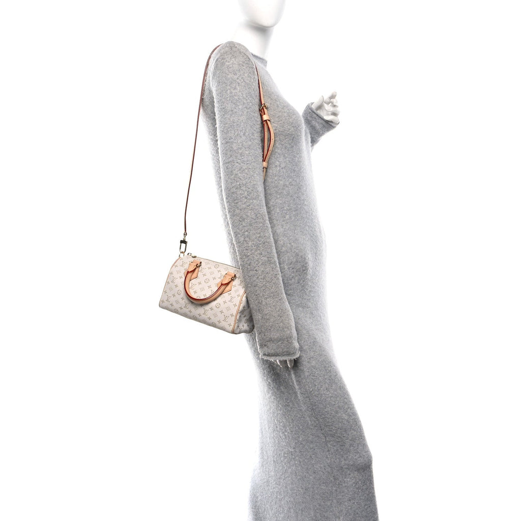 Louis Vuitton Monogram Mini Jacquard Speedy Bandouliere 20 Mastic Cream