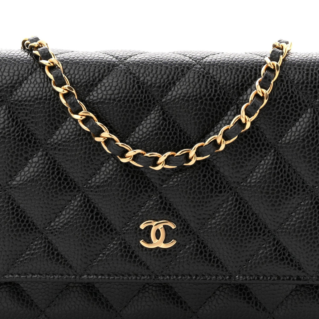 Chanel Caviar Quilted Wallet on Chain WOC Black
