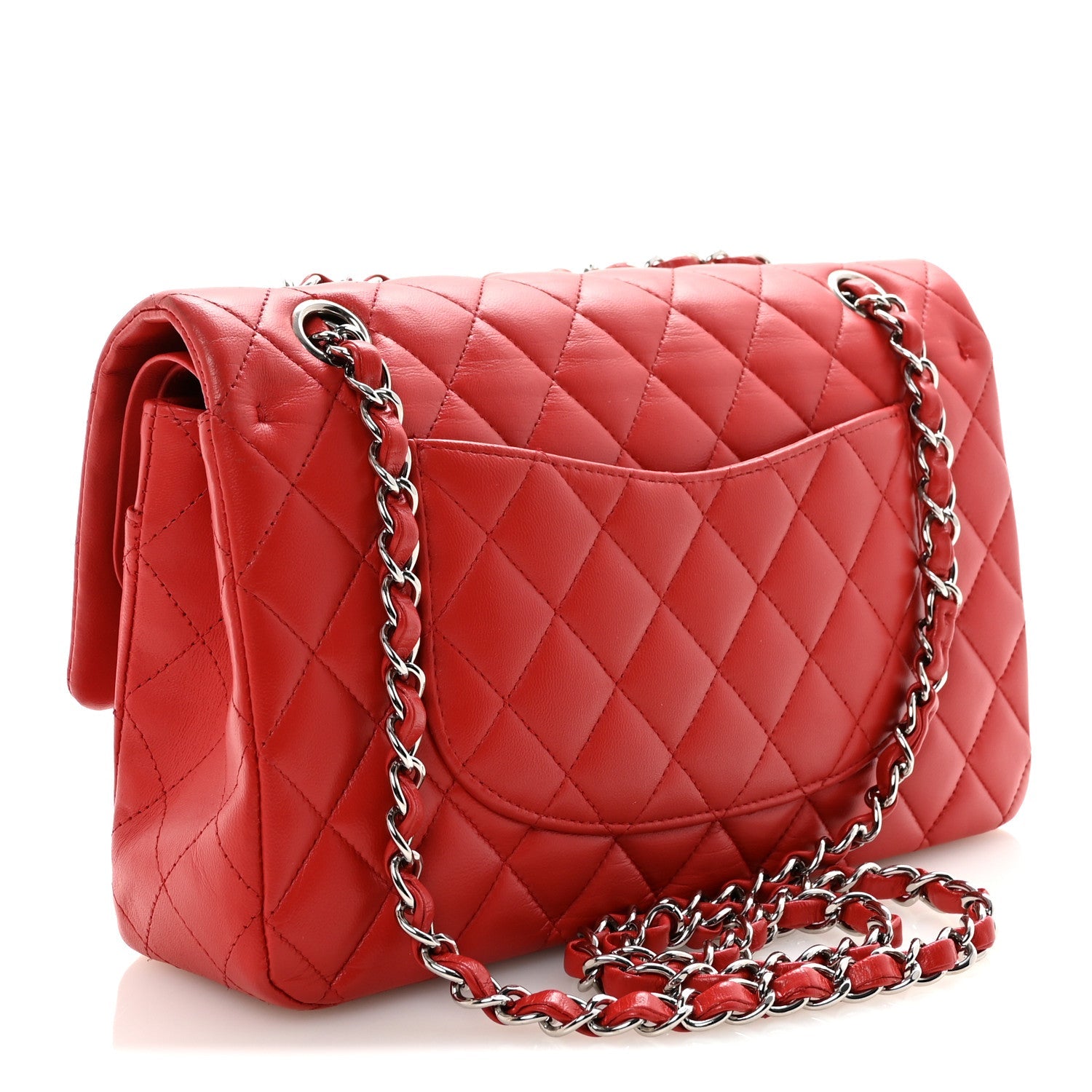 Chanel Lambskin Quilted Medium Double Flap Red