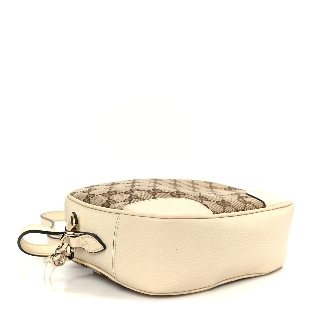 Gucci Monogram Dollar Calfskin Mini Bree Messenger Bag Beige Ebony Avoire